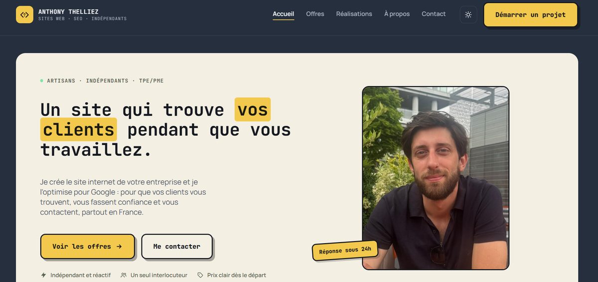 Page d&rsquo;accueil du site anthonythelliez.fr