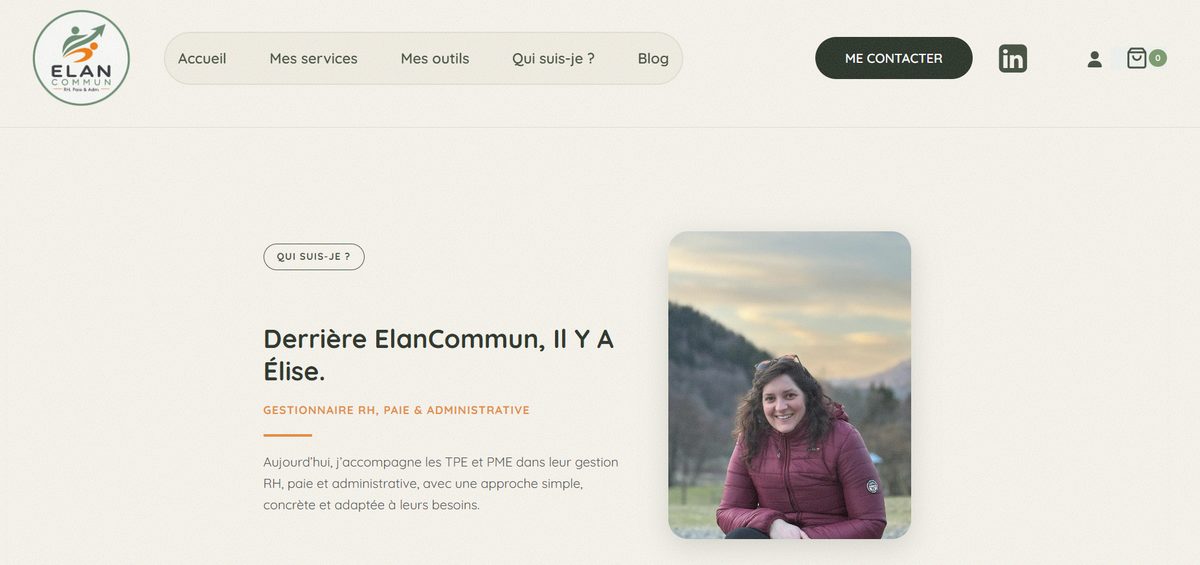 Page de pr&eacute;sentation du site ElanCommun